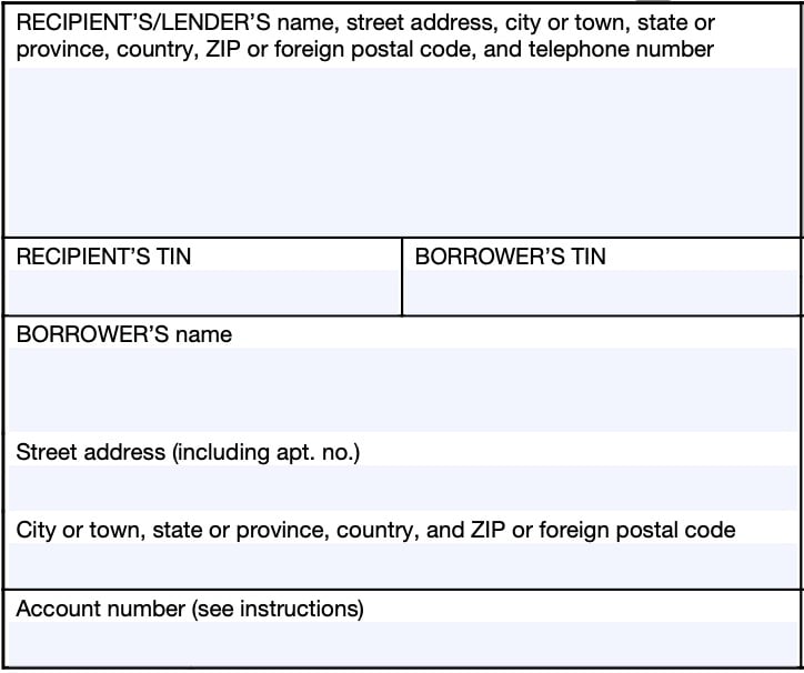 irs form 1098-E, taxpayer information