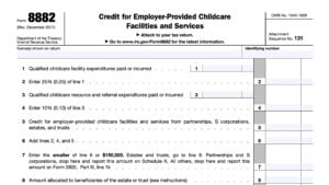 irs form 8882, credit for employer-provided childcare facilities and services