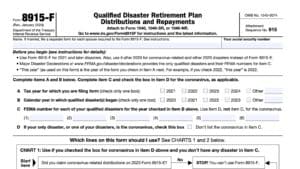 irs form 8915-f, qualified disaster retirement plan distributions and repayments