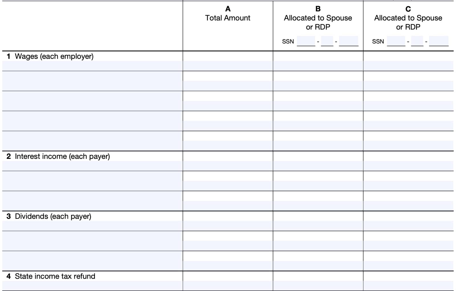 irs form 8958 lines 1-4