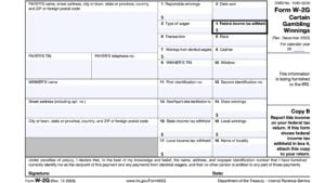 IRS Form W-2G, Certain Gambling Winnings