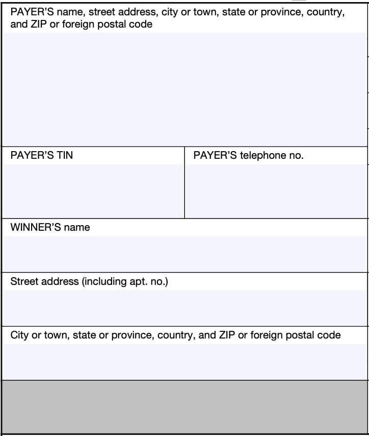 irs form w-2g taxpayer information