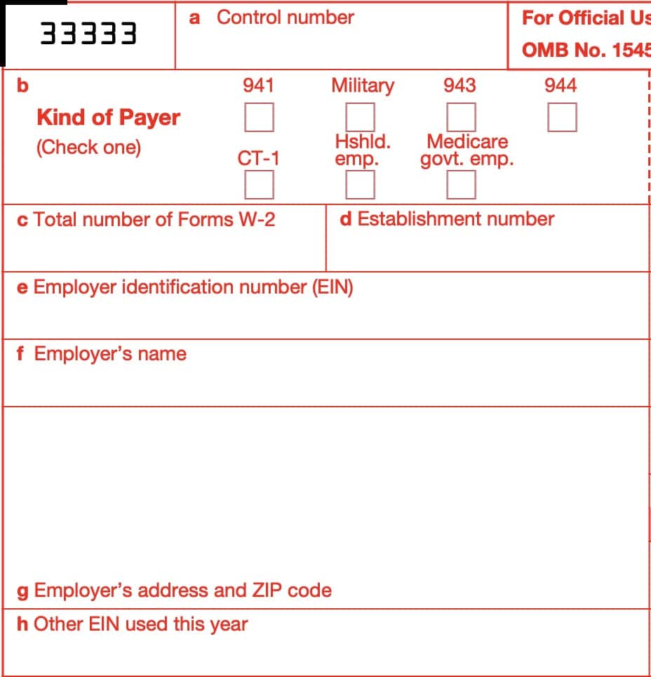 irs form w-3 taxpayer information