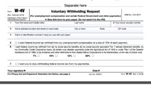 IRS Form W-4V Instructions