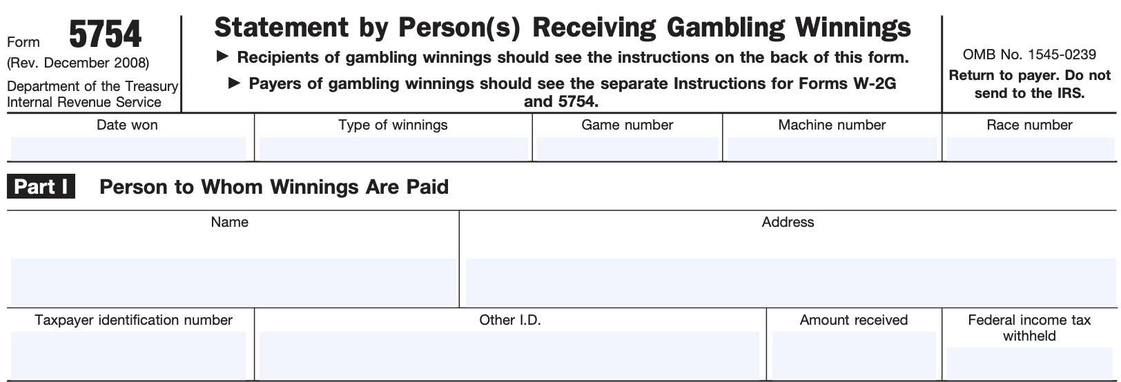 irs form 5754, part i: person to whom winnings are paid