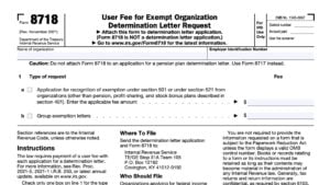 IRS Form 8718 Instructions