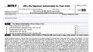 irs form 8879-f, IRS e-file signature authorization for form 1041