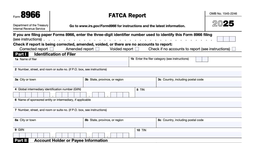 irs form 8966, fatca report