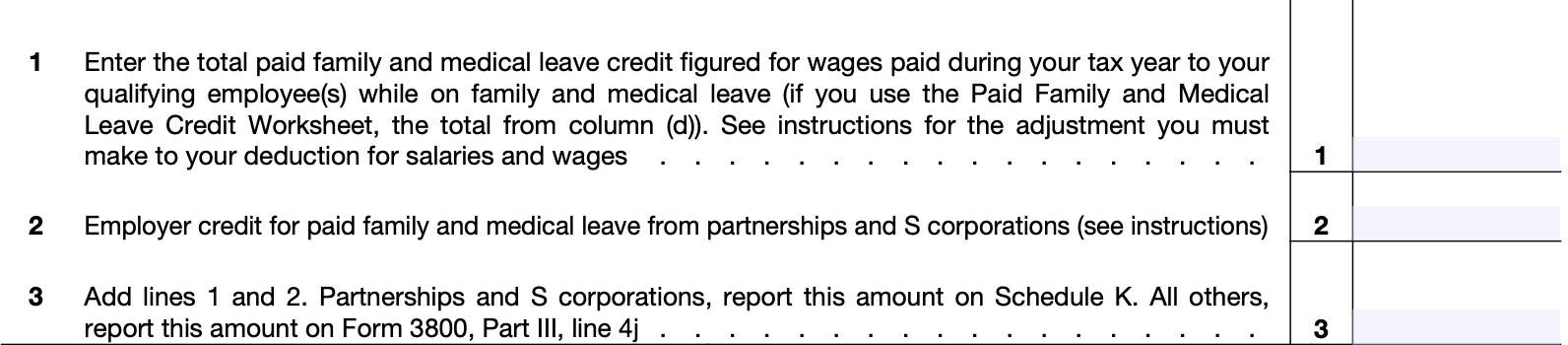 irs form 8994, lines 1 through 3