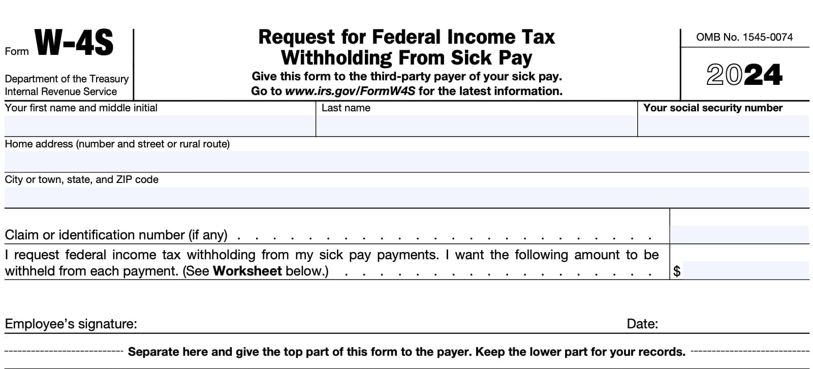 irs form w-4s, withholding certificate