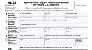 IRS Form W-7A Instructions
