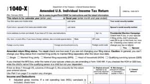 IRS Form 1040-X Instructions