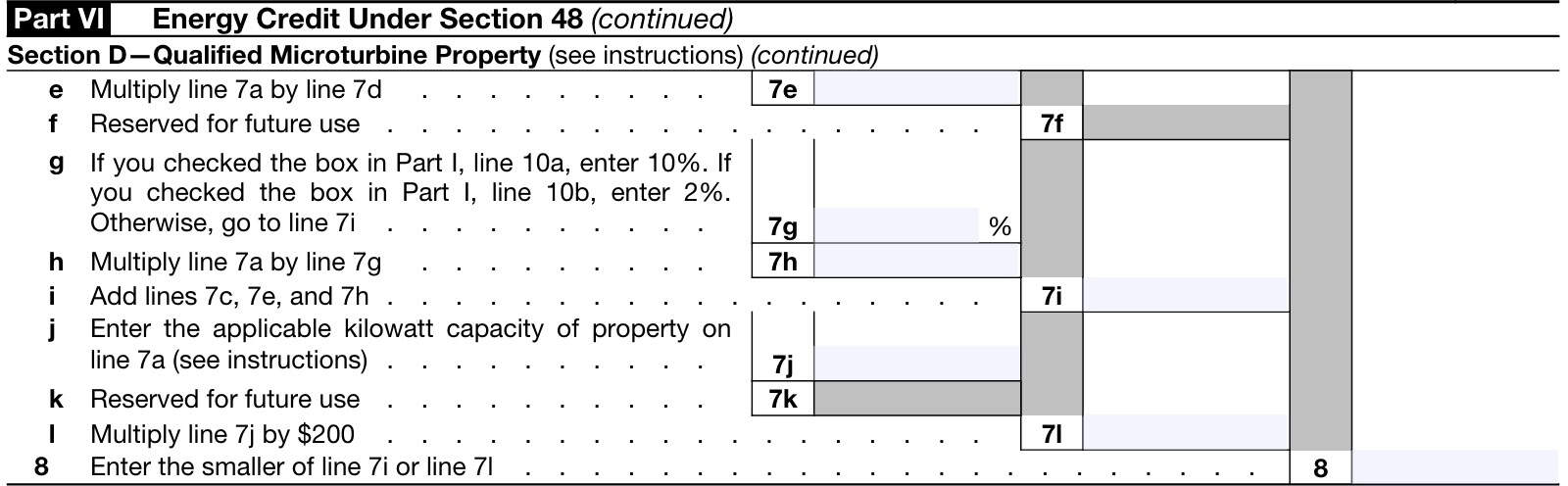 part vi, section d: qualified microturbine property, continued