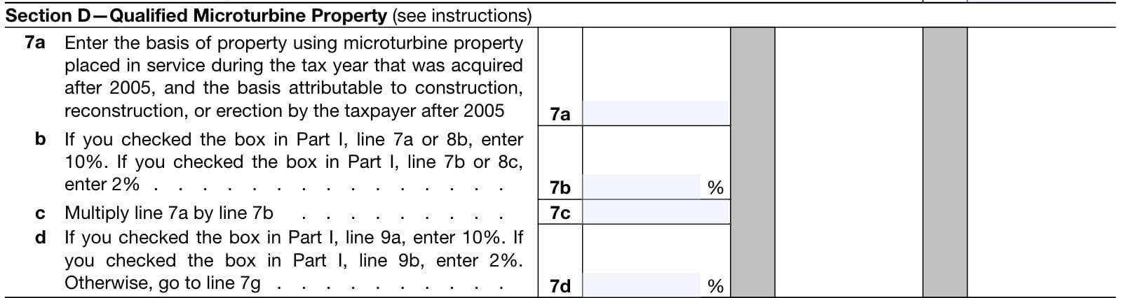 irs form 3468, part vi, section d: qualified microturbine property