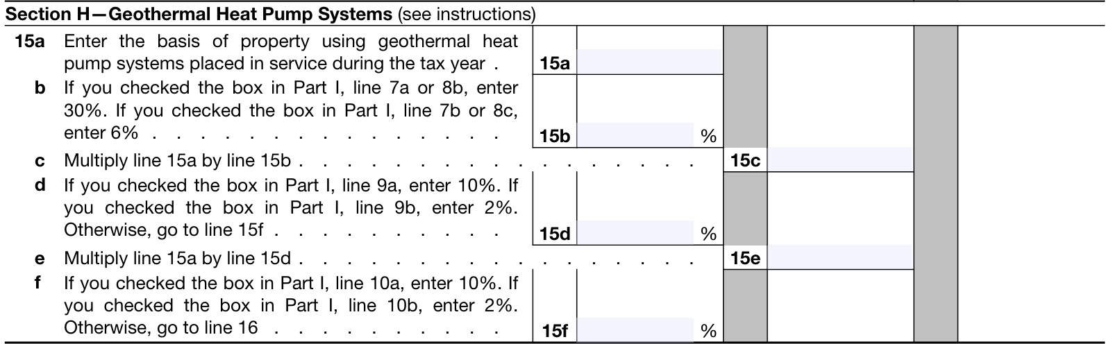 irs form 3468, part vi, section h: geothermal heat pump systems