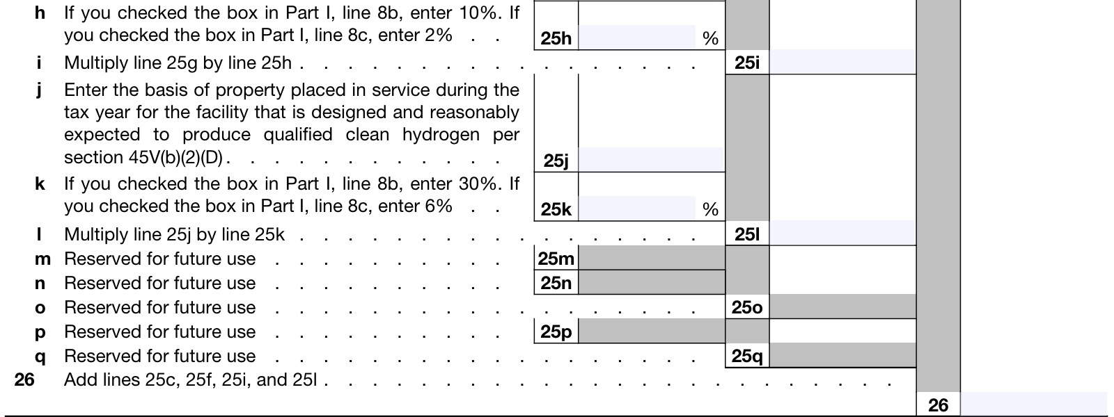 part vi, section m: clean hydrogen production facilities as energy property, continued