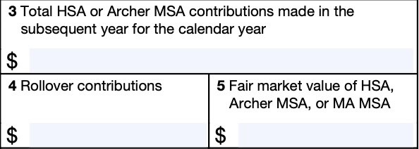 irs form 5498-SA, lines 3 through 5