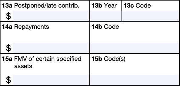 irs form 5498, box 13a through 15b