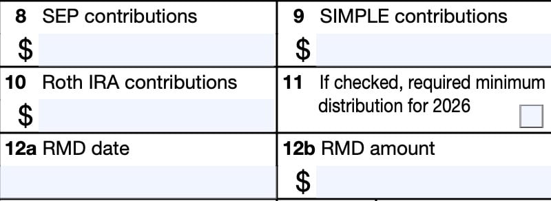 irs form 5498, boxes 8 through 12b
