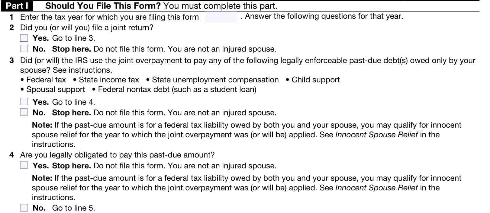 irs form 8379, part i: should you file this form?