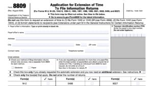 IRS Form 8809 Instructions