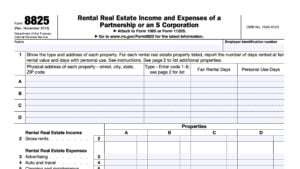 IRS Form 8825 Instructions