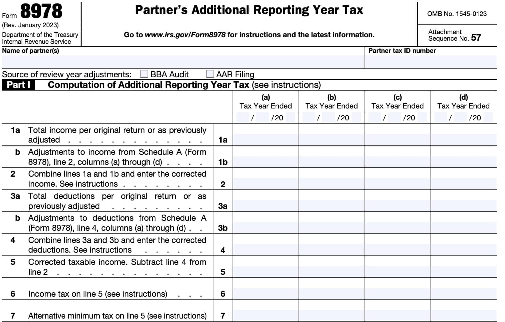 irs form 8978, part I: computation of additional reporting year tax