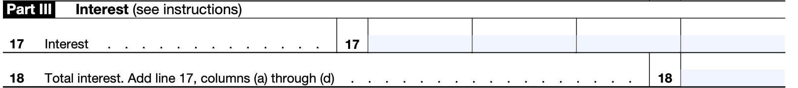 irs form 8978, Part III, Interest  