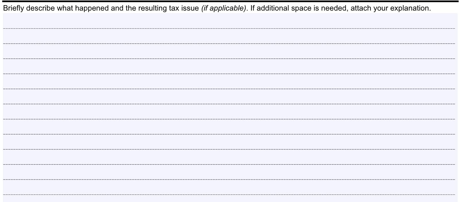 irs form 14157-a, narrative