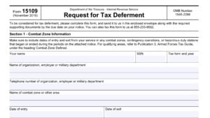 irs form 15109, request for tax deferment