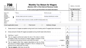 irs form 730, monthly tax return for wagers
