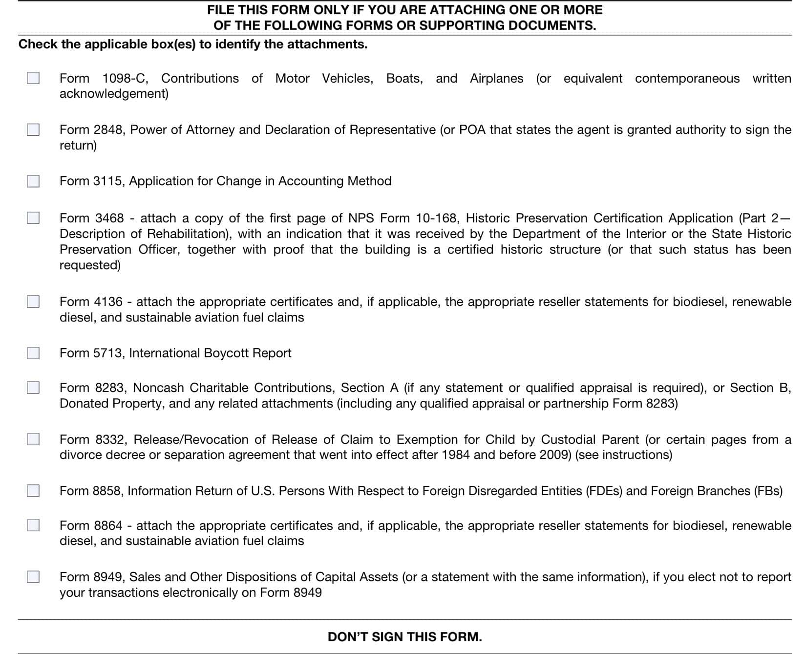 form 8453: check the applicable box(es) for the appropriate forms and supporting documents