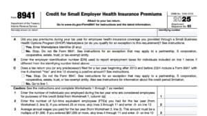irs form 8941, credit for small employer health insurance premiums