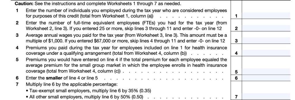 IRS Form 8941 Instructions - Small Employer Insurance Credits