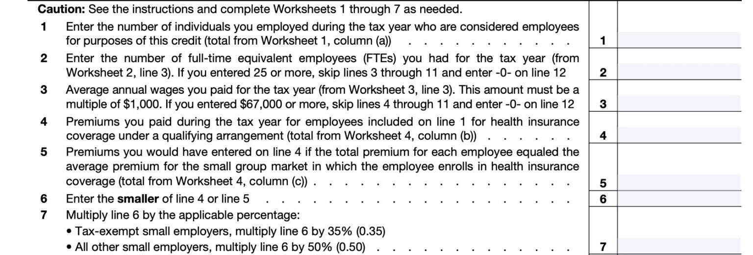 IRS Form 8941 Instructions - Small Employer Insurance Credits