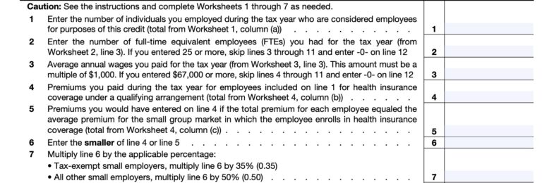 IRS Form 8941 Instructions - Small Employer Insurance Credits