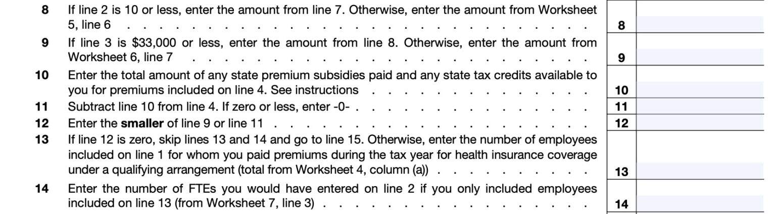 IRS Form 8941 Instructions - Small Employer Insurance Credits