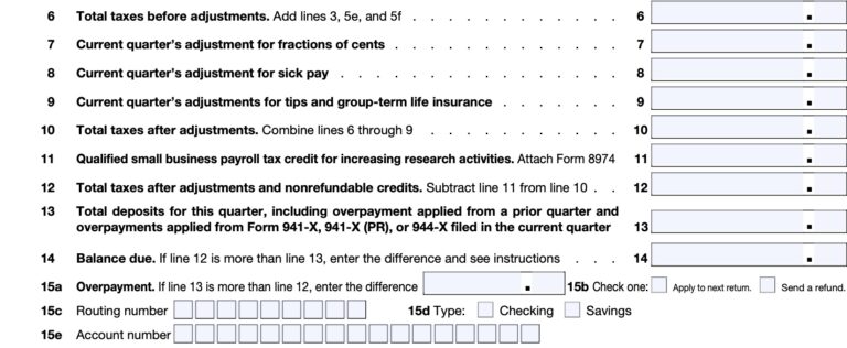 IRS Form 941 Instructions - Employer's Quarterly Tax Return