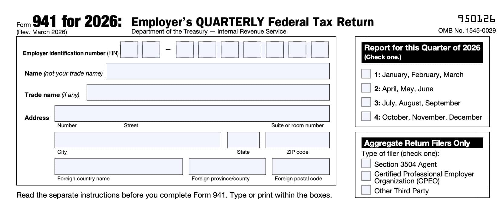 irs form 941 employer information
