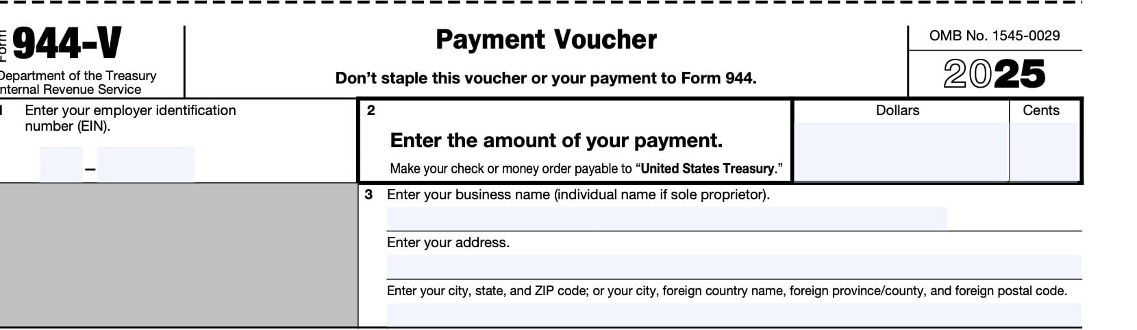 irs form 944-v, payment voucher
