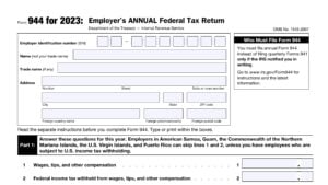 irs form 944, employer's annual federal tax return