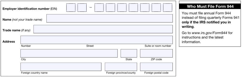 Form 544 IRS Form 944 Instructions - Employer's Annual Federal Tax Return