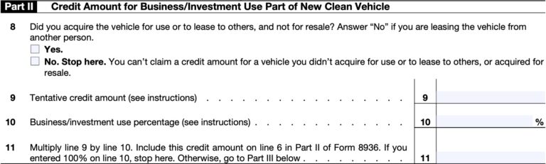 IRS Form 8936 Instructions - Qualifying Electric Vehicle Tax Credits