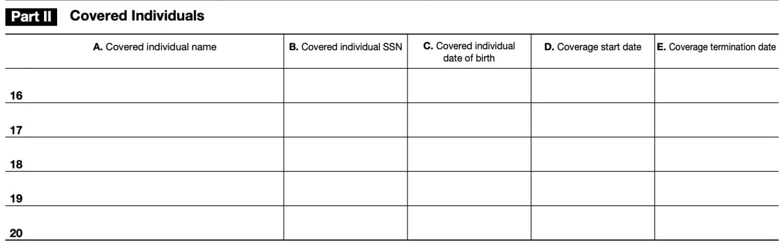 IRS Form 1095-A instructions - Marketplace Insurance Statement