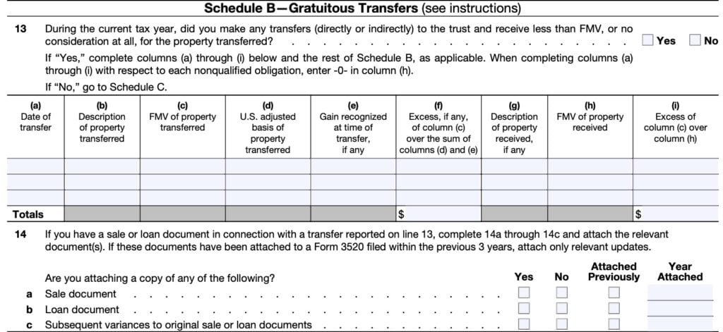 IRS Form 3520 Instructions