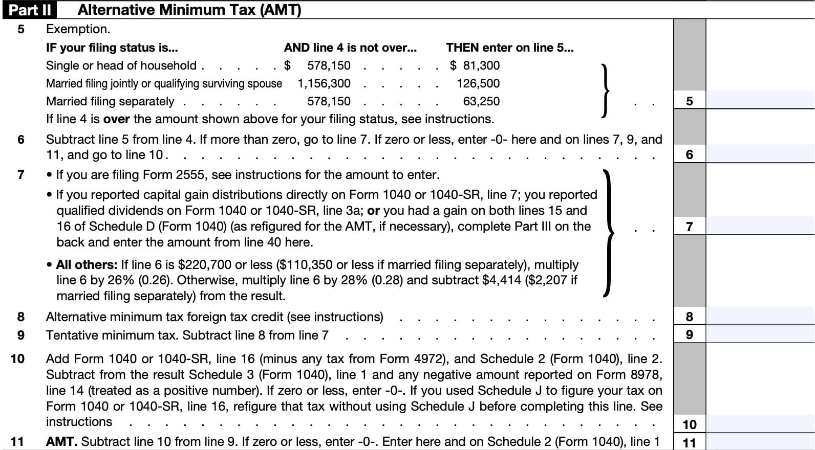 IRS Form 6251 Instructions A Guide to Alternative Minimum Tax