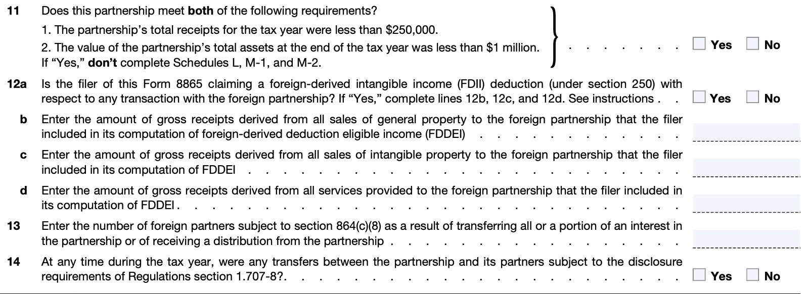 irs form 8865, line h12 through signature