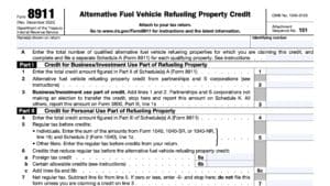 irs form 8911, alternative fuel refueling property credit
