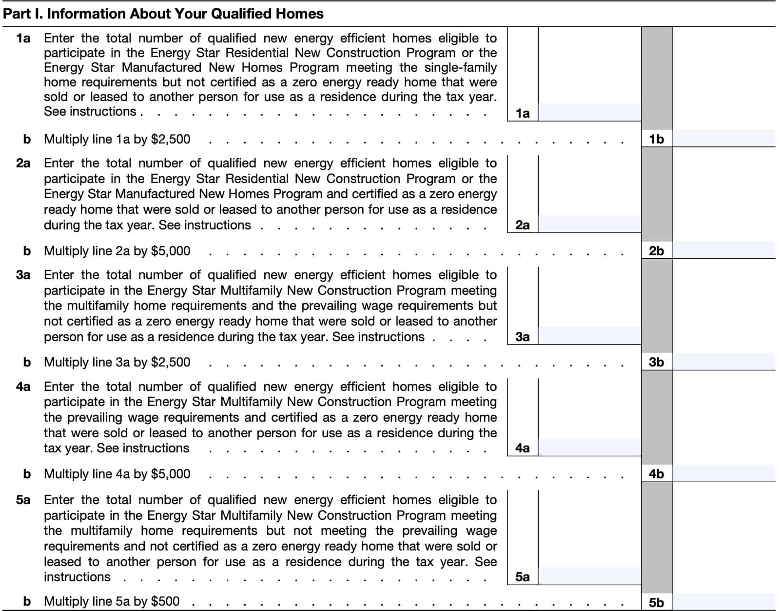 irs form 8908, part i
