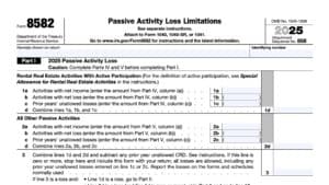 irs form 8582, passive activity loss limitations